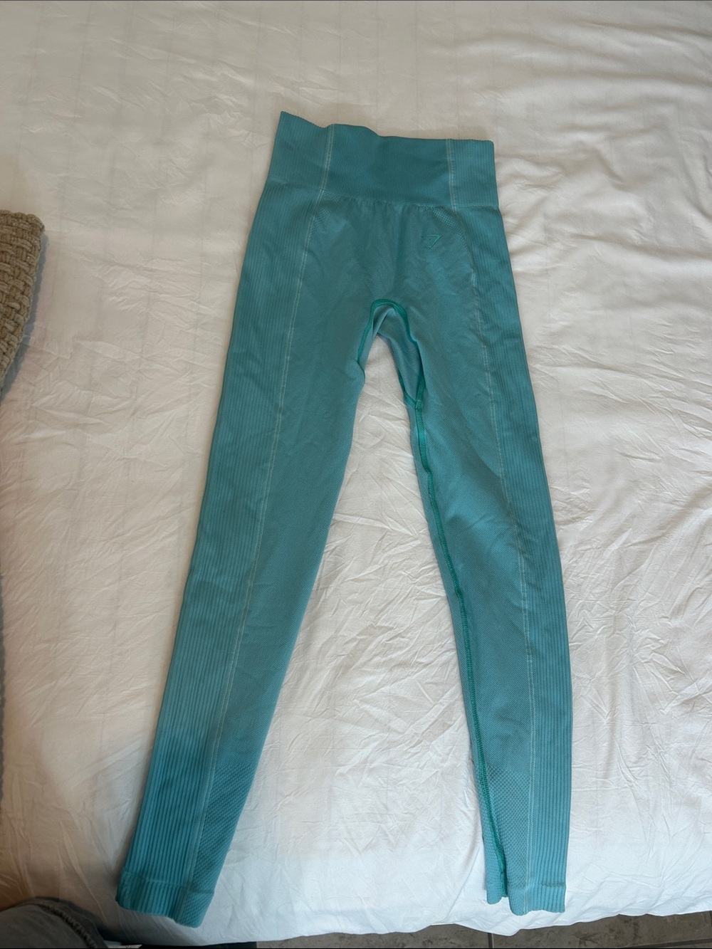 Gymshark Teal High-Waist Ribbed Leggings